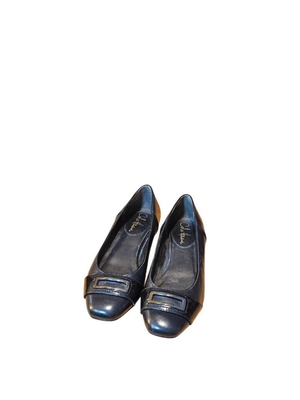 Cole Haan Black Leather Flats with Silver Buckle Size 7.5 - Picture 6 of 16